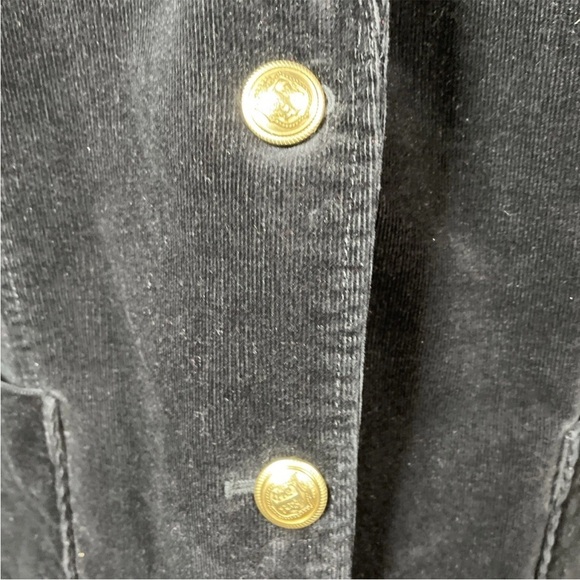 Talbots Corduroy Blazer Size 20 In Black W/ Gold Buttons Classic Holiday Office - Picture 2 of 7